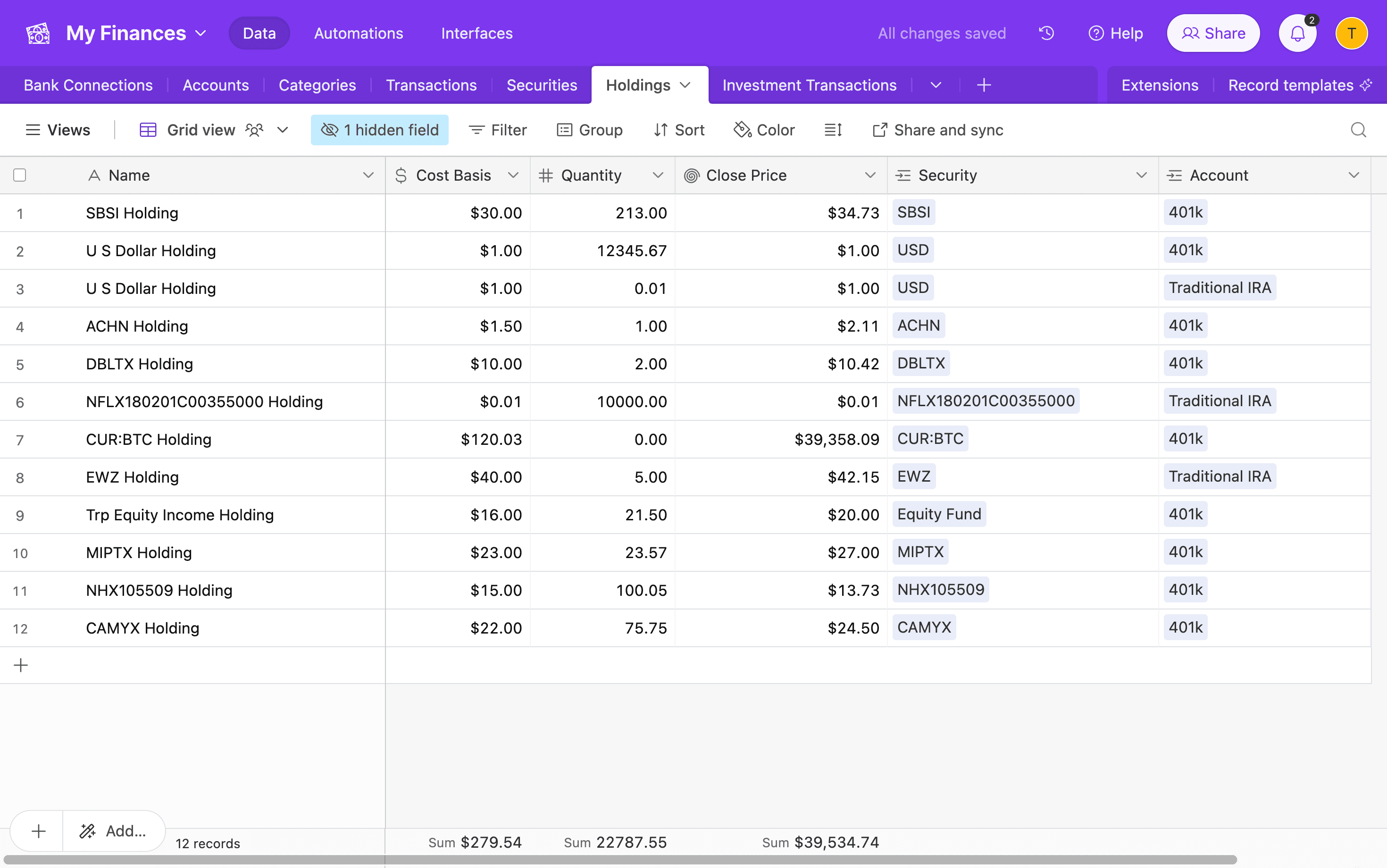 Unleash Efficient Money Management: Sync Investment Holdings to Airtable using Finta
