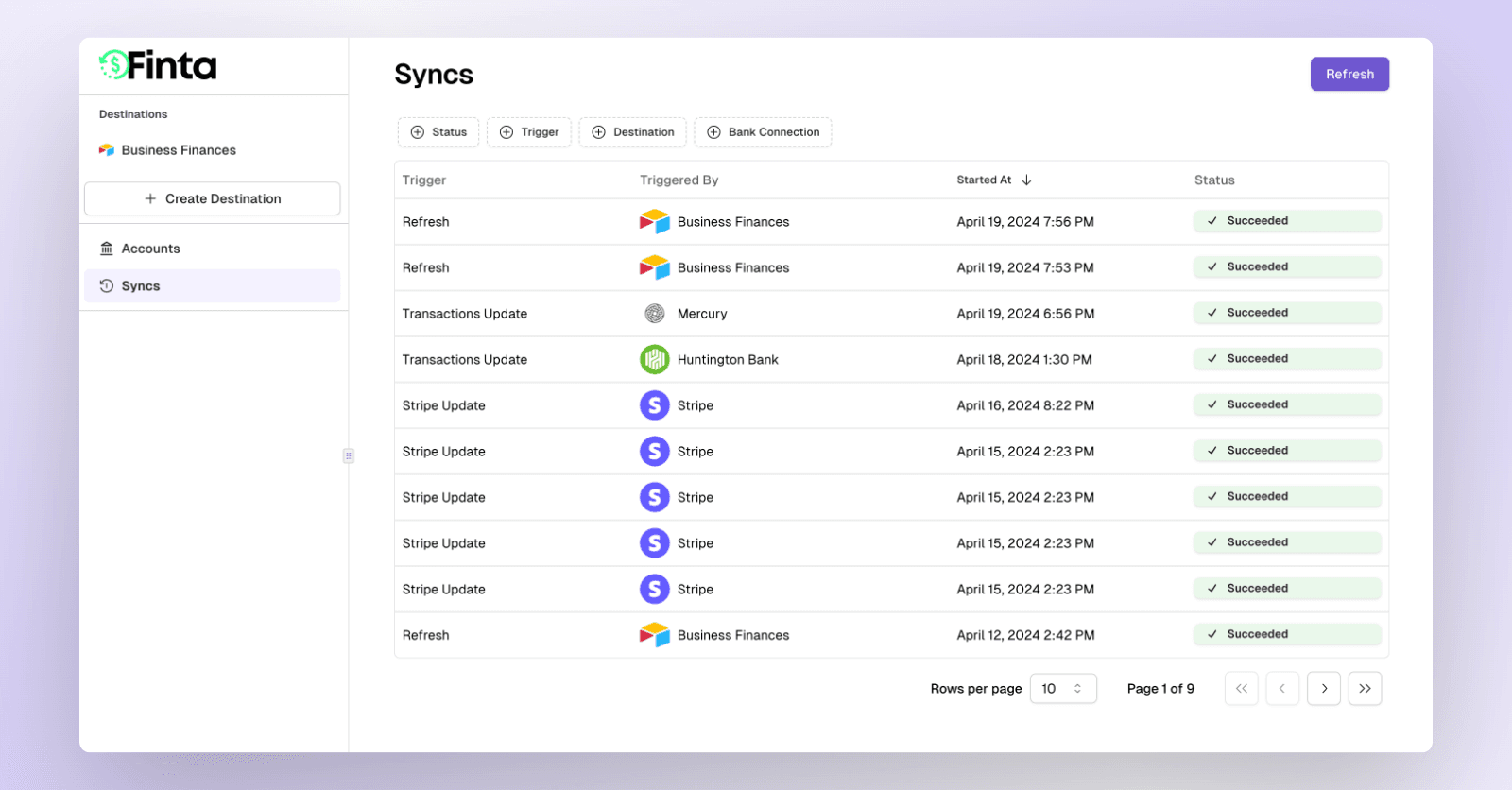 Updated Syncs Page