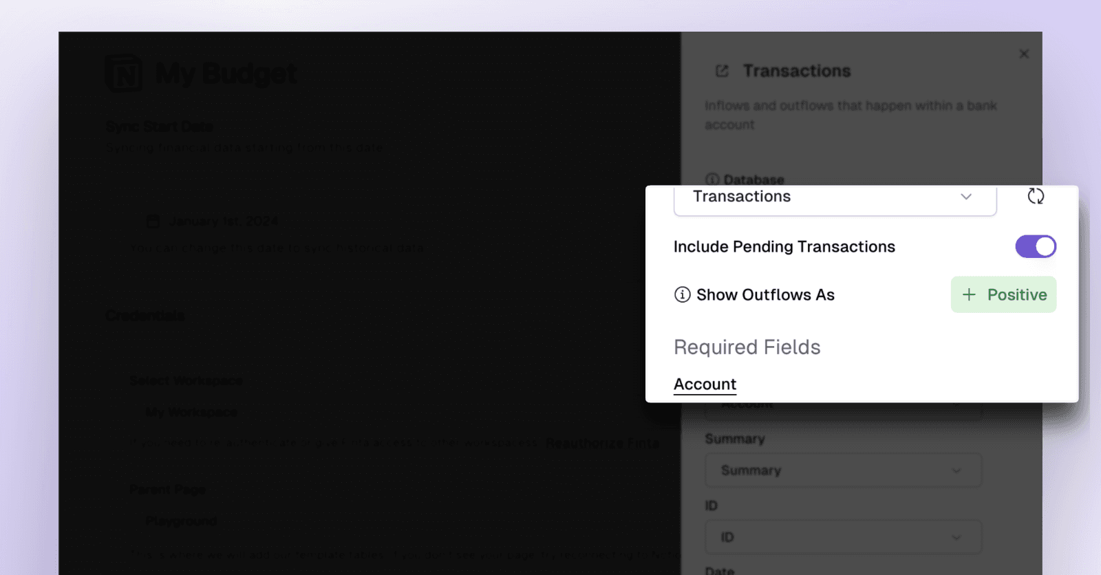 Toggle Between Showing Transaction Amount as Positive or Negative
