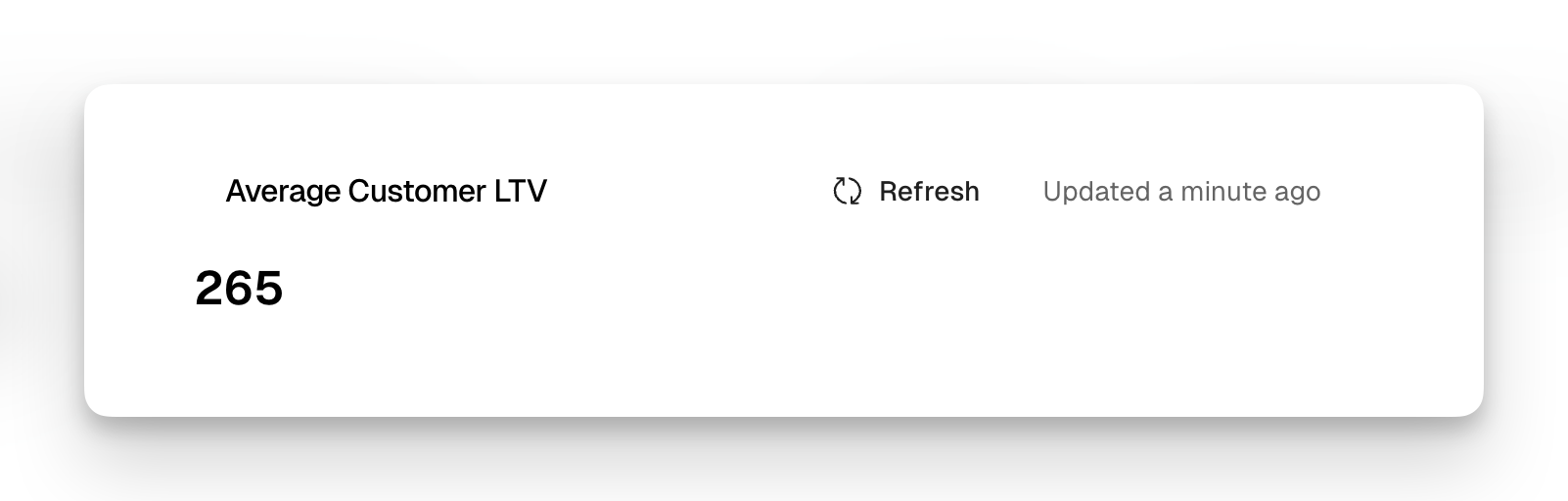 The aggregation menu on a metric chart: sum, max, min and average
